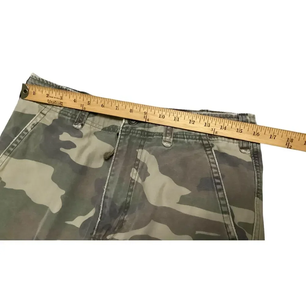 VTG Abercrombie & Fitch Y2K Camo Cargo Shorts Mens Camouflage Drawstring Utility